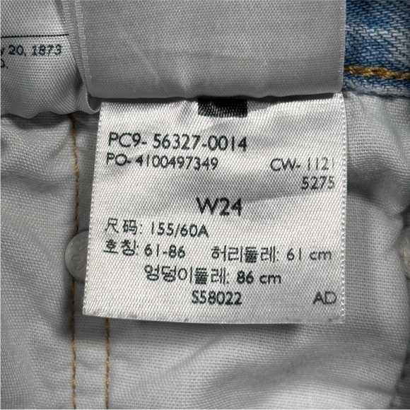 Levi’s Premium 501 Shorts Denim Women’s 24 Blue Distressed Button Fly Raw Hem - Picture 6 of 11